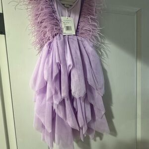 Lola + The Boys Lavender Feather Dress
